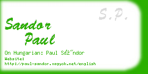 sandor paul business card